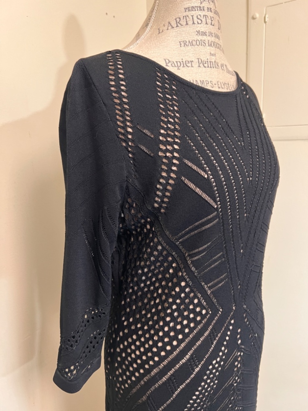 Calvin Klein black bodycon  Night Dress Lined Knit Size XL - Picture 4 of 11